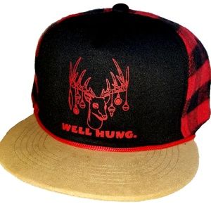 Well Hung Christmas Buffalo Plaid Hat
